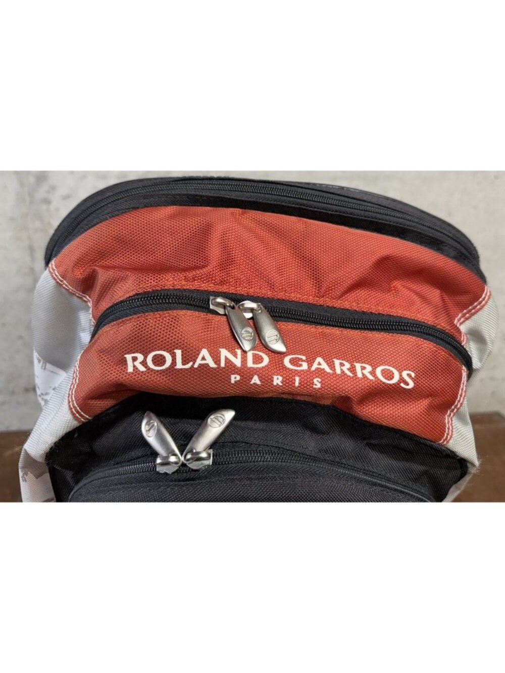 Roland Garros French Open Babolat Tennis 2-Strap Backpack Bookbag Orange 12x17" - Picture 8 of 8
